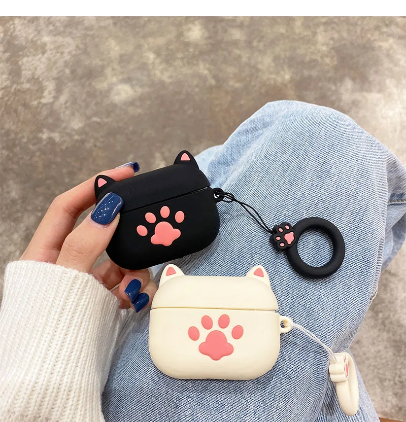3D Cat Paw การ์ตูนซิลิโคนหูฟังสำหรับ Apple Airpods Pro 3ชุดหูฟังไร้สายบลูทูธปกป้องหวานน่ารัก-Lost