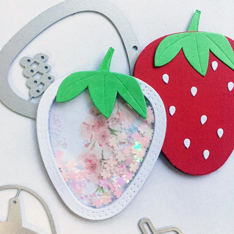 Strawberry Fruit Shake FrameDies Scrapbooking Stencil Metal Cutting Dies New 2024 Craft Die Cut DIY Christmas Card Making Photo