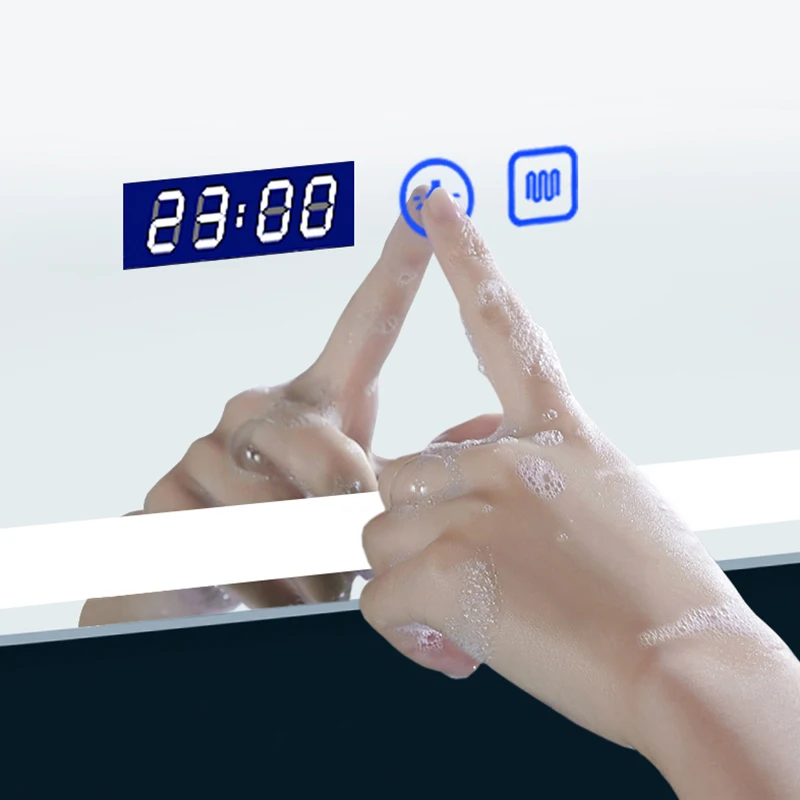 Imagem -04 - Vertical Smart Bathroom Led Light Espelho de Maquiagem Luz de Fundo com Desembaçamento Bluetooth Speaker Decoração para Casa 50x70cm