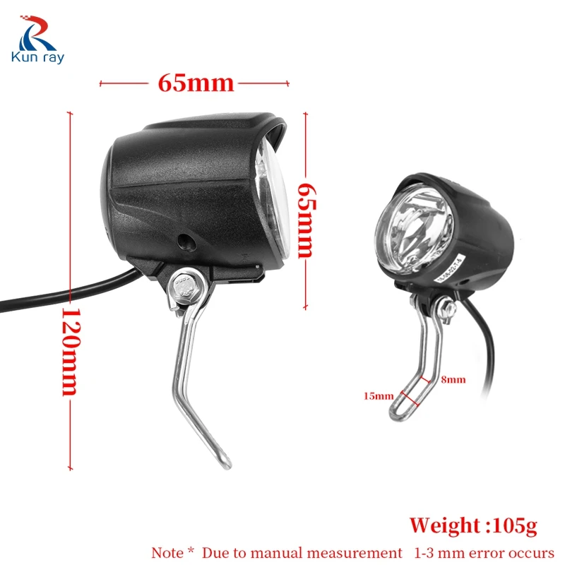 Electric Bicycle Headlight Horn Speaker, Wuxing LED Light, Electric Scooter Parts, Front Light, 12V-80V