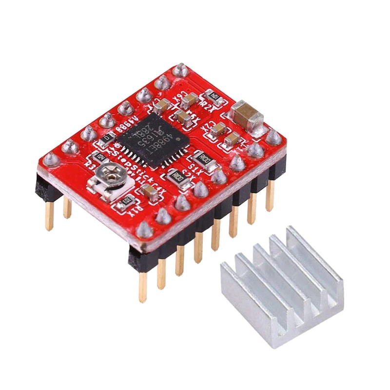 Aokin A4988 Driver Module Stepper Motor Driver with Heatsink for Reprap Pololu 3D Printer Red Green Blue 3D Printer Module