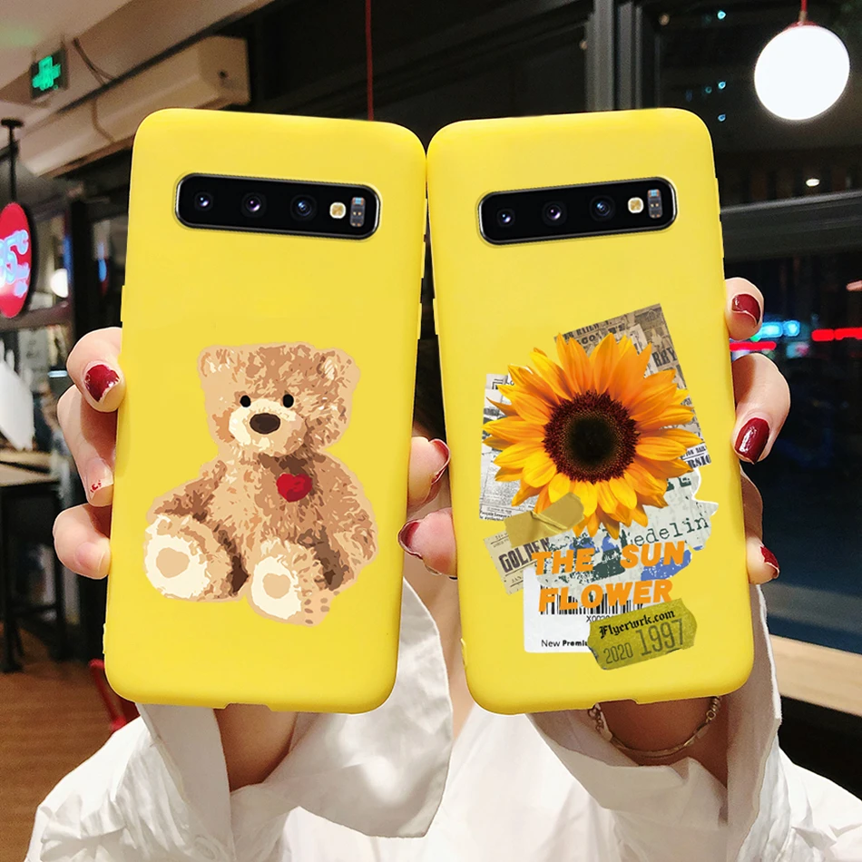 Cute Cat Cactus Cartoon Case For Samsung Galaxy S10 S10e 4G Candy TPU Silicone Soft Case for Samsung Galaxy S10 Plus Back Cover