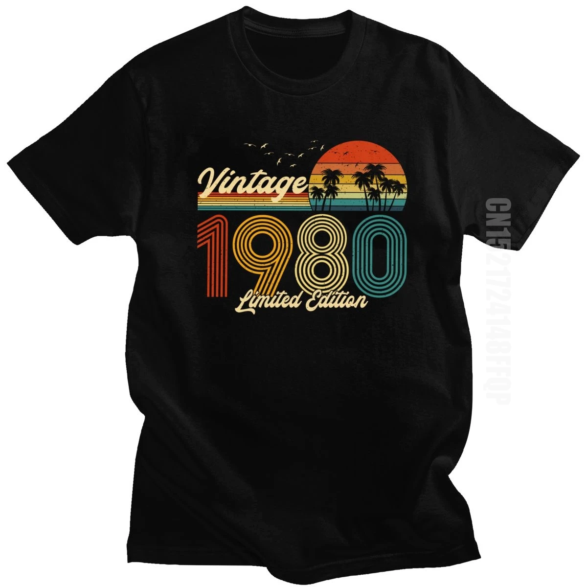 Vintage 1980 Limited Edition T-Shirt Men Graphic Tops Tees 40 Years Old 40th Birthday Gift T Shirt 100% Cotton Tshirt Clothing