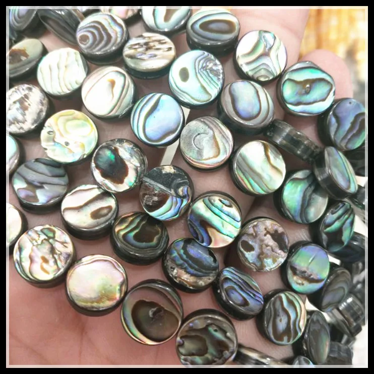 

1 String Abalone Shell Beads Coin Round Shape 6MM 8MM 10MM 12MM 15MM For Women Bracelets Making Loose Wholesale Beads