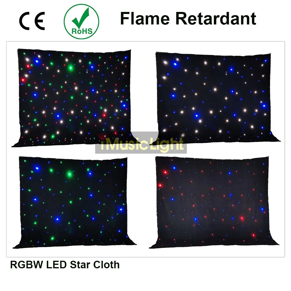 3Mx3Mtr Starcloth Sparkley драпировка RGBW светодиодный Star тканевый фон с системой контроллера Dmx