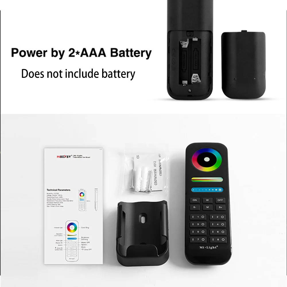 Miboxer FUT089 2.4GHz Remote Controller 8 Zones Control RGB+CCT For Single color CCT RGB RGBW RGB+CCT LED Light Strip