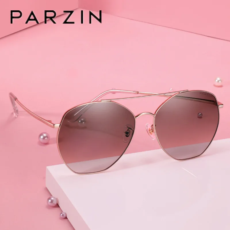 

PARZIN Pilot Vintage Sun Glasses Women Luxury Designer Nylon Lens Classic Driving Eyewear UV400 Shade for Women Oculos De Sol