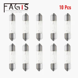 Fagis 10 Pcs Festoon SV8.5 C5W 12V 5W 36mm 39mm 41mm Car Bulbs Auto Halogen Lamps Car License Plate Interior Reading Light