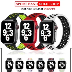 Solo Loop strap For Apple Watch Band 45mm/41mm 44mm 40mm 49mm 38mm Breathable silicone bracelet iWatch Series 3 5 SE 6 7 8 ultra