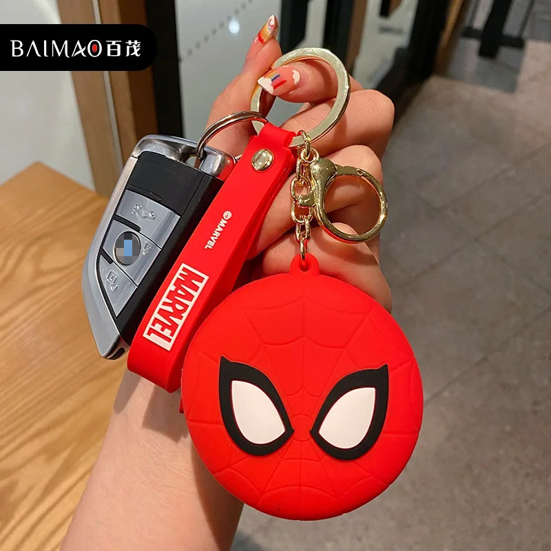 Marvel Spiderman Silica Gel Coin Purse Disney Cartoon Anime Iron Man Kawaii Mini Wallet Portable Pendant Keychain Money Bag