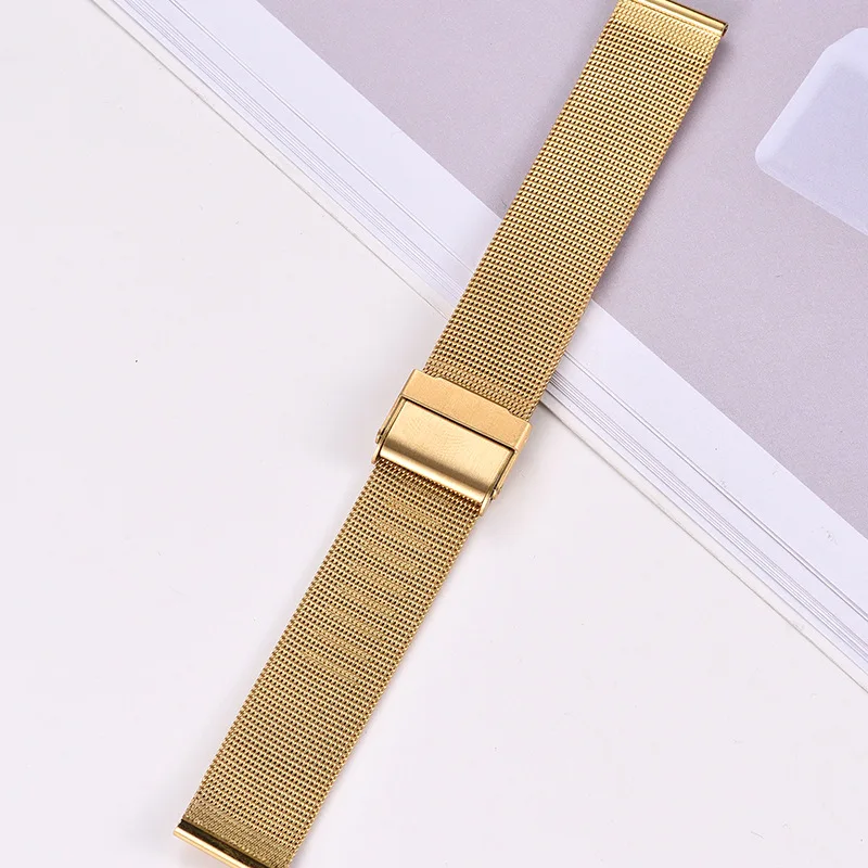 Business Replacement Mesh Strap 18mm 20mm 22mm for Samsung Galaxy Watch 42mm 46mm SM-R800 SM-R810 Rose Gold Metal Strap Band