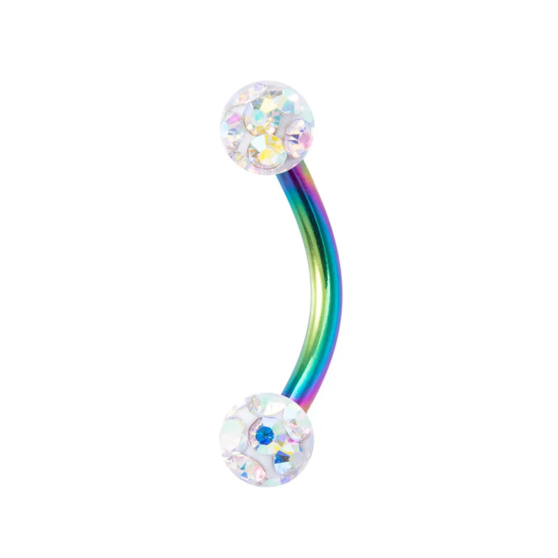 Bling Curved Barbell Eyebrow Rings Piercing