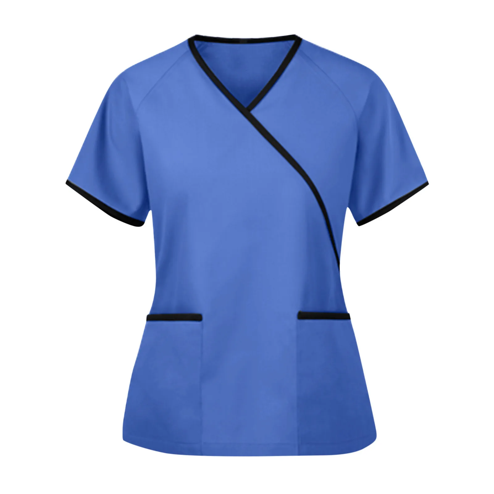 Nurse Uniform Women Solid Color Scrubs Tops Uniforms Short Sleeve Pockets Medical Nurses Uniformes Blouse Nursing Clothes Shirts