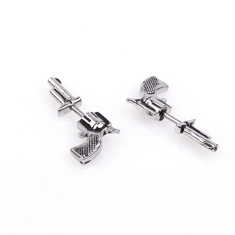 2pcs Retro Revolver Cartilage Earrings Ear Stud Tragus Helix Bar Copper Barbell Oreja Earing Piercing Punk Men Body Jewelry 16G