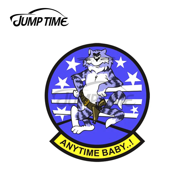 Jump Time 13 x 13cm For F-14 Tomcat 'Anytime Baby Car Sticker Waterproof Decal Motorcycle Occlusion Scratch VAN Graphics