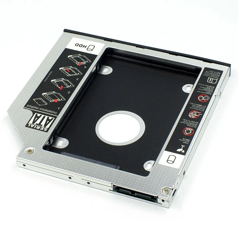 OULX 광학 베이 HDD 캐디, 노트북 CD-ROM DVD-ROM SSD 케이스 박스, SATA 3.0, 2.5 인치 HD 하드 디스크 드라이브 인클로저, 12.7mm, 9.5mm, 9mm