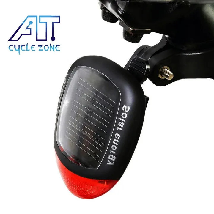 CYCLE ZONE Cycling Tail Rear Red Light Solar Power Bike Bicycle LED Lamp Taillight 2 Super bright