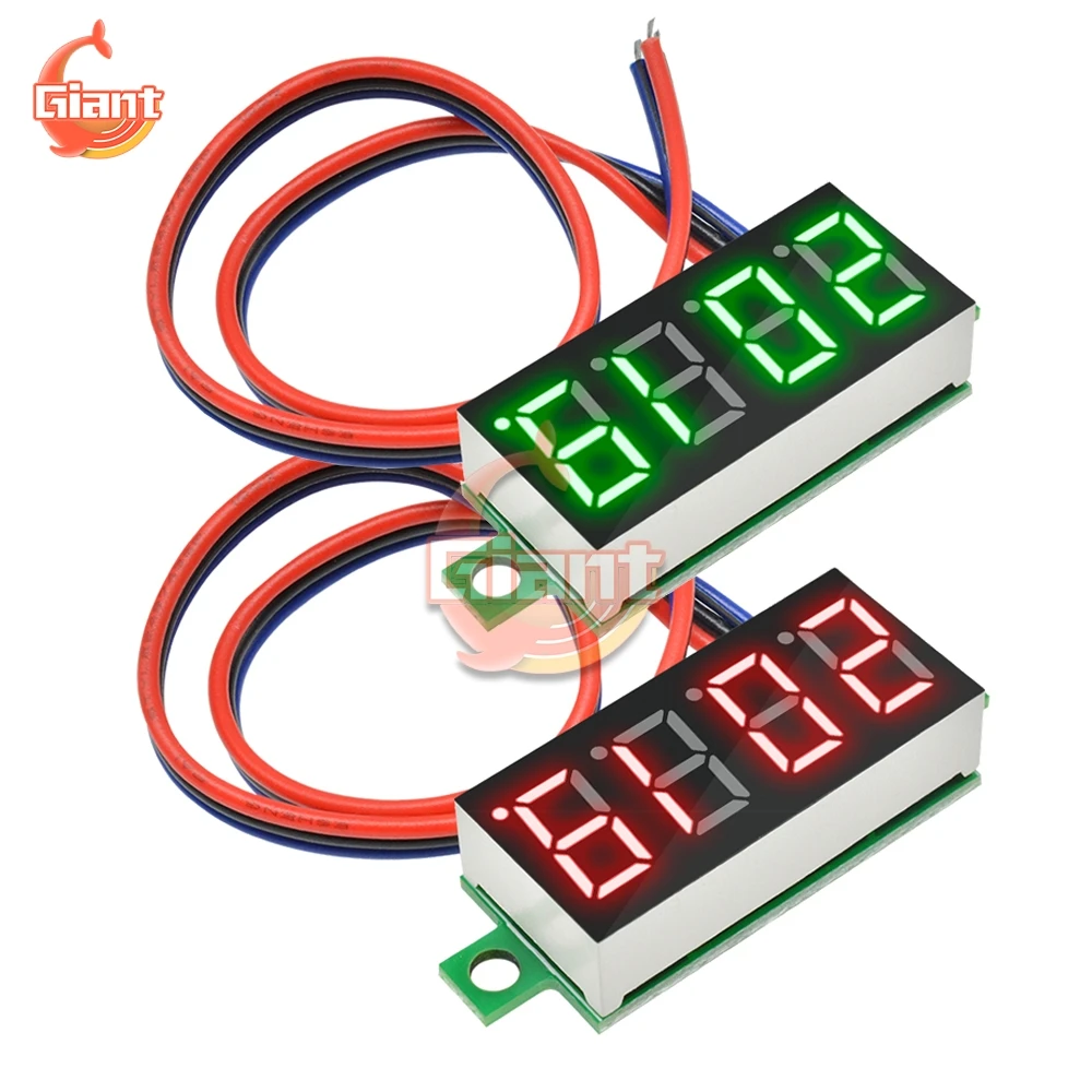 DC 0-100V 0.36 Inch Mini Digital Voltmeter Volt Voltage Meter LED Panel Electric Voltage Tester Gauge 3 Wires 12V 24V 48V 4 Bit