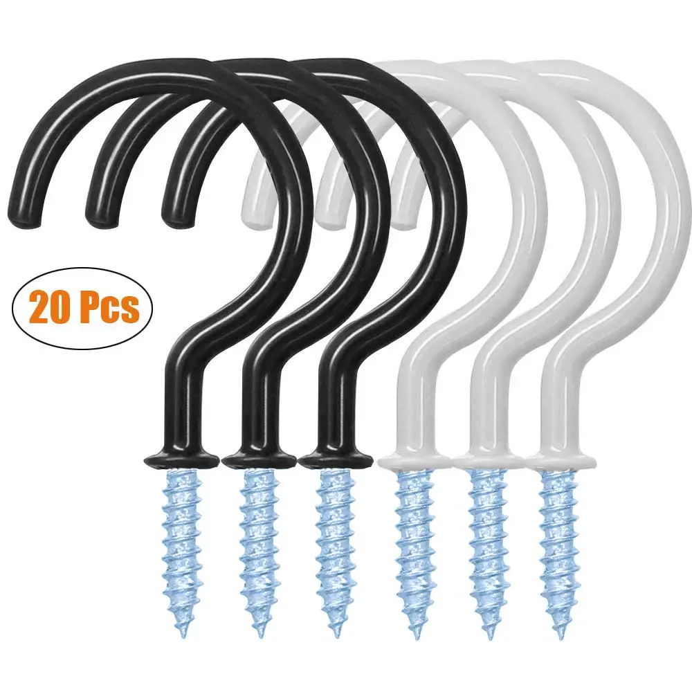 20 Pcs 2.9 Inches Ceiling Hooks Coated Screw-in Wall Hooks Plant Hooks Kitchen Hooks,Cup Hooks Great for Indoor & Outdoor Use