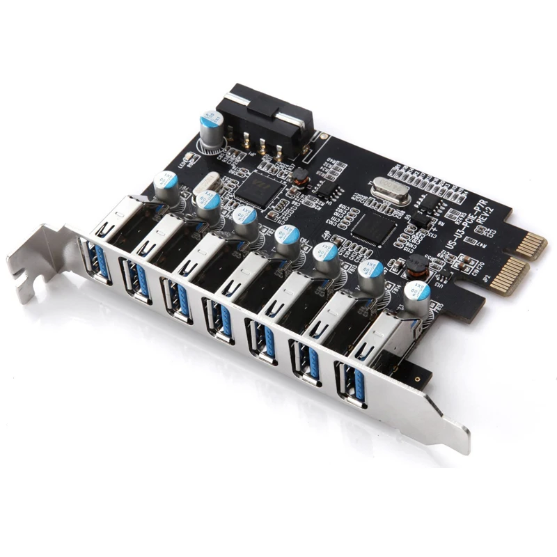 SuperSpeed USB 3.0 7 Port PCI-E Express card with a 15pin SATA Power Connector PCIE Adapt NEC720201 and VL812 chipsets USB Cards