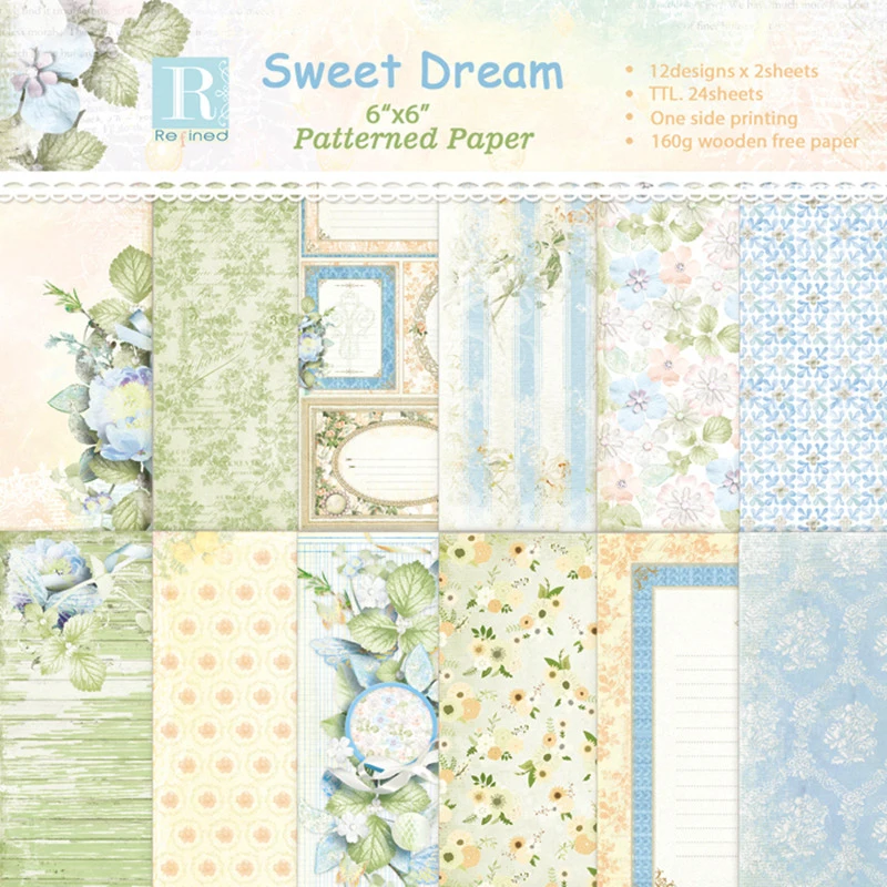 

New 6-inch sweet Dream beautiful garden DIY scrapbook photo album hand account card background paper single-sided pattern