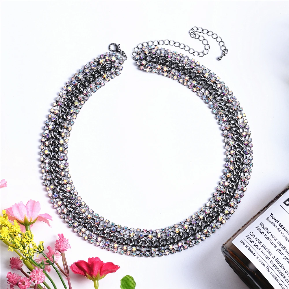 Women\'s Colorful Necklaces Fashion Rhinestone Jewelry, Sparkling Luxury Accessories CORUIXI H94815