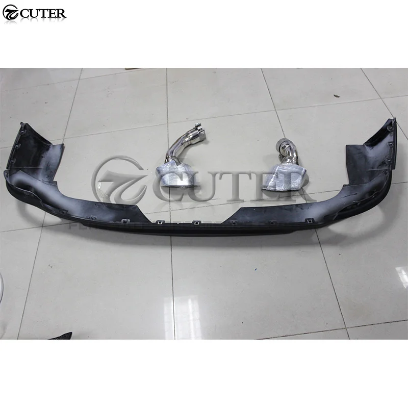 F15 X5 F16 X6 to X5m X6m Pp Rear Bumper Diffuser Stainless Steel Muffler Exhaust Pipes Tail Throat for Bmw F15 F16 14-17