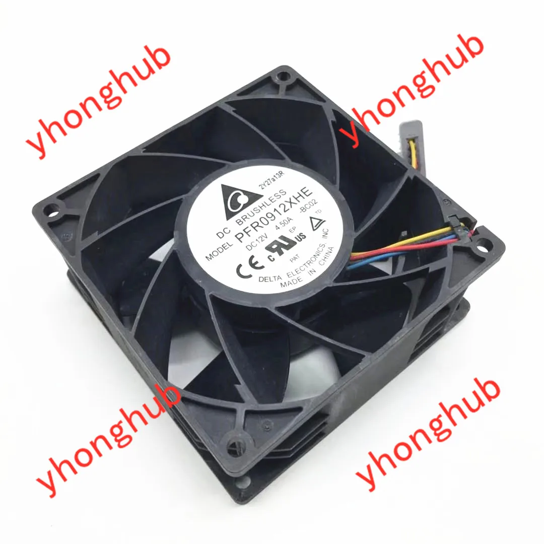 Delta Electronics PFR0912XHE BC02 DC 12V 4.50A 90x90x38mm Server Cooling Fan