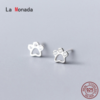 La Monada Dog Paw Stud Earrings For Women Silver 925 Minimalist Fine Women Earrings In Jewelry Stud Earrings 925 Sterling Silver