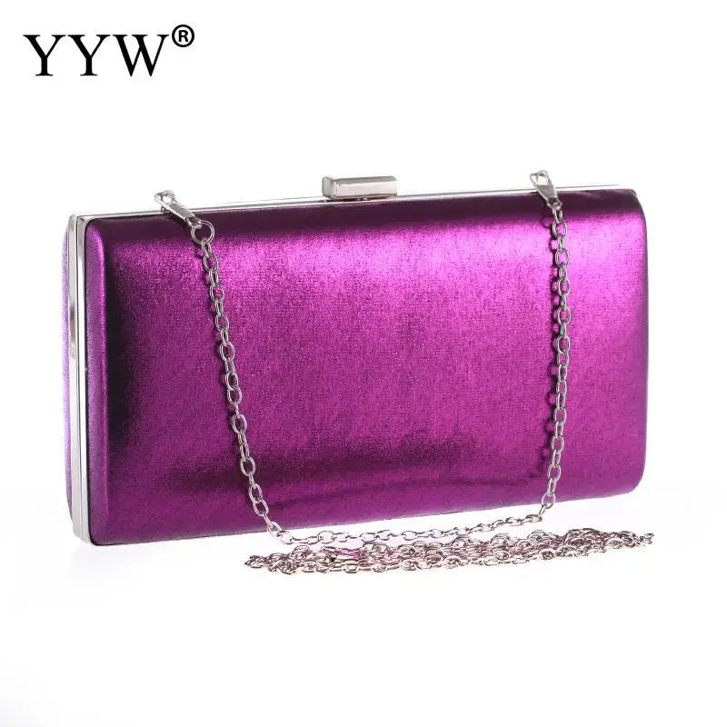 YYW purple Clutch Bag Women Evening Party Handbag Elegant Wedding Purse With Chain Clutch Female Evening sac pochette femme