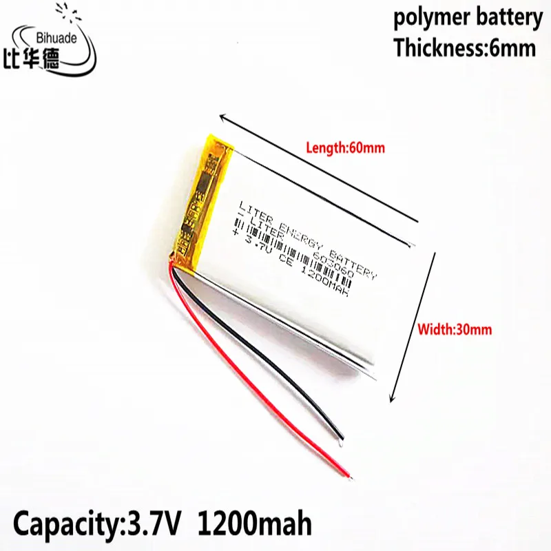 10pcs The high quality 3.7V 1200MAH 603060 Lithium Polymer LiPo Rechargeable Battery For Mp3 headphone PAD DVD bluetooth camera