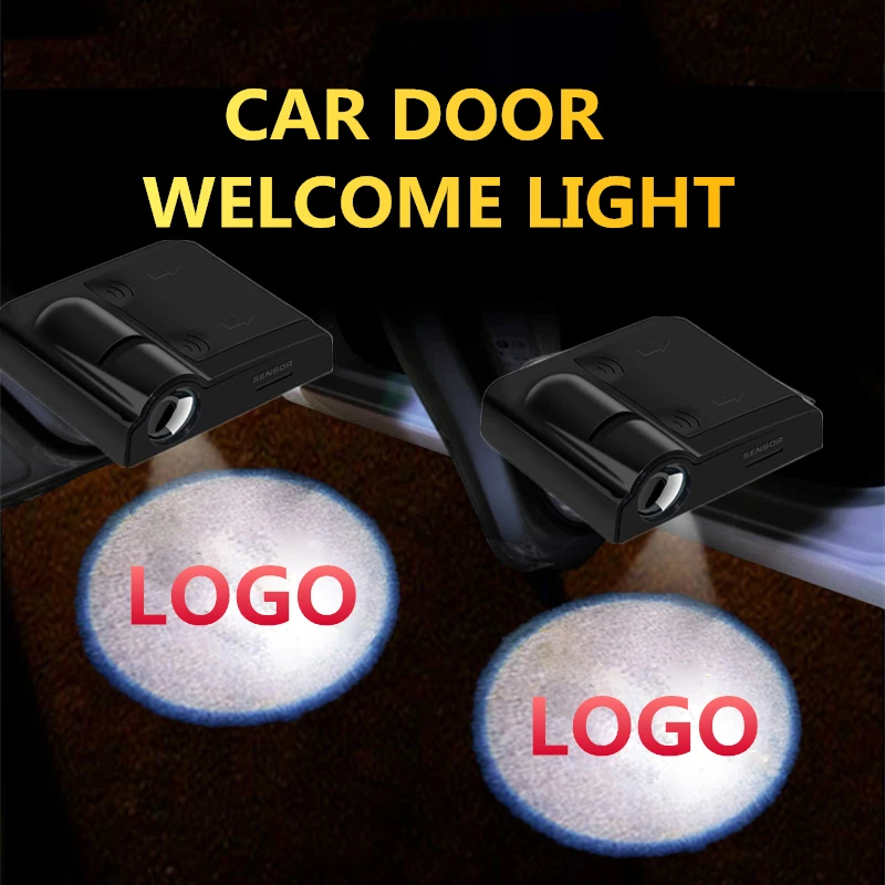 4pcs Customized Logo Wireless Car Door Laser Projection Light Photo Punching Lamp Welcome Logo Ghost Shadow LED Lights Universal