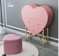 Multifunctional dressing table heart-shaped bedroom wall-mounted dressing table with lamp net red princess dressing table light