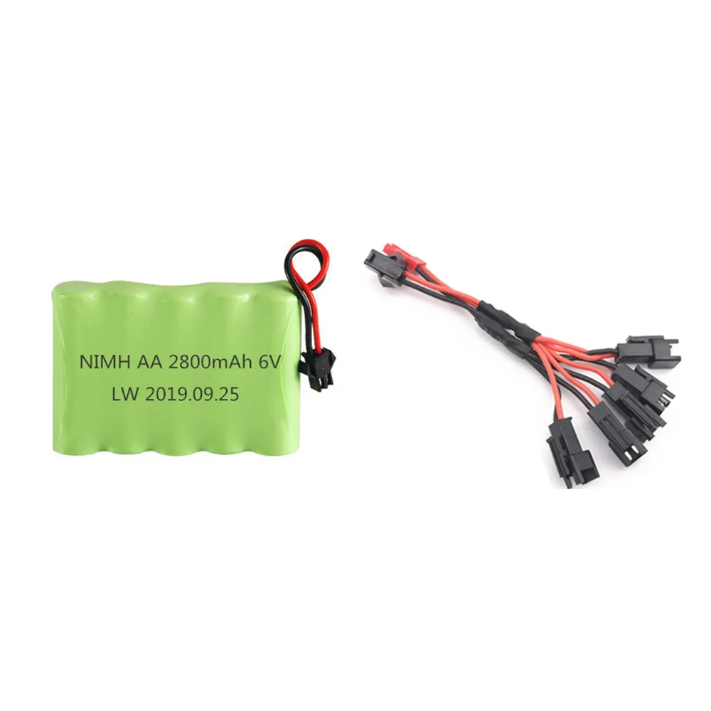 6v 2800mah NIMH Battery + 6v Charger For Rc toys Cars Boats tanks Robots Trucks Guns NI-MH AA 6v Rechargeable Battery Pack