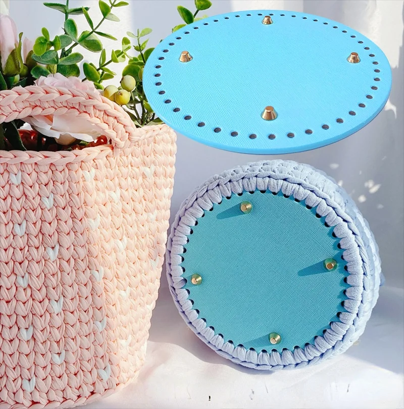 12 /14 /18cm Round bag Bottom Shaper Rivets Bag Crocheting Hand-woven DIY For Hand-made Cushion Pad Bags Bag Base