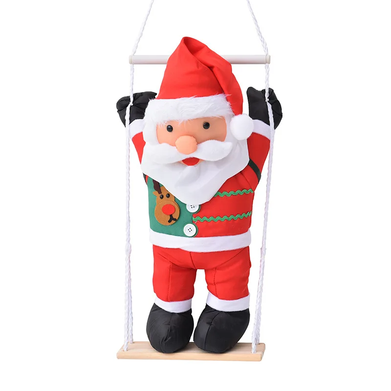 90CM Climbing Rope Ladder Santa Claus Christmas Decorations Outdoor Santa Claus Doll Pendant New Year Decorations Drop Ornaments