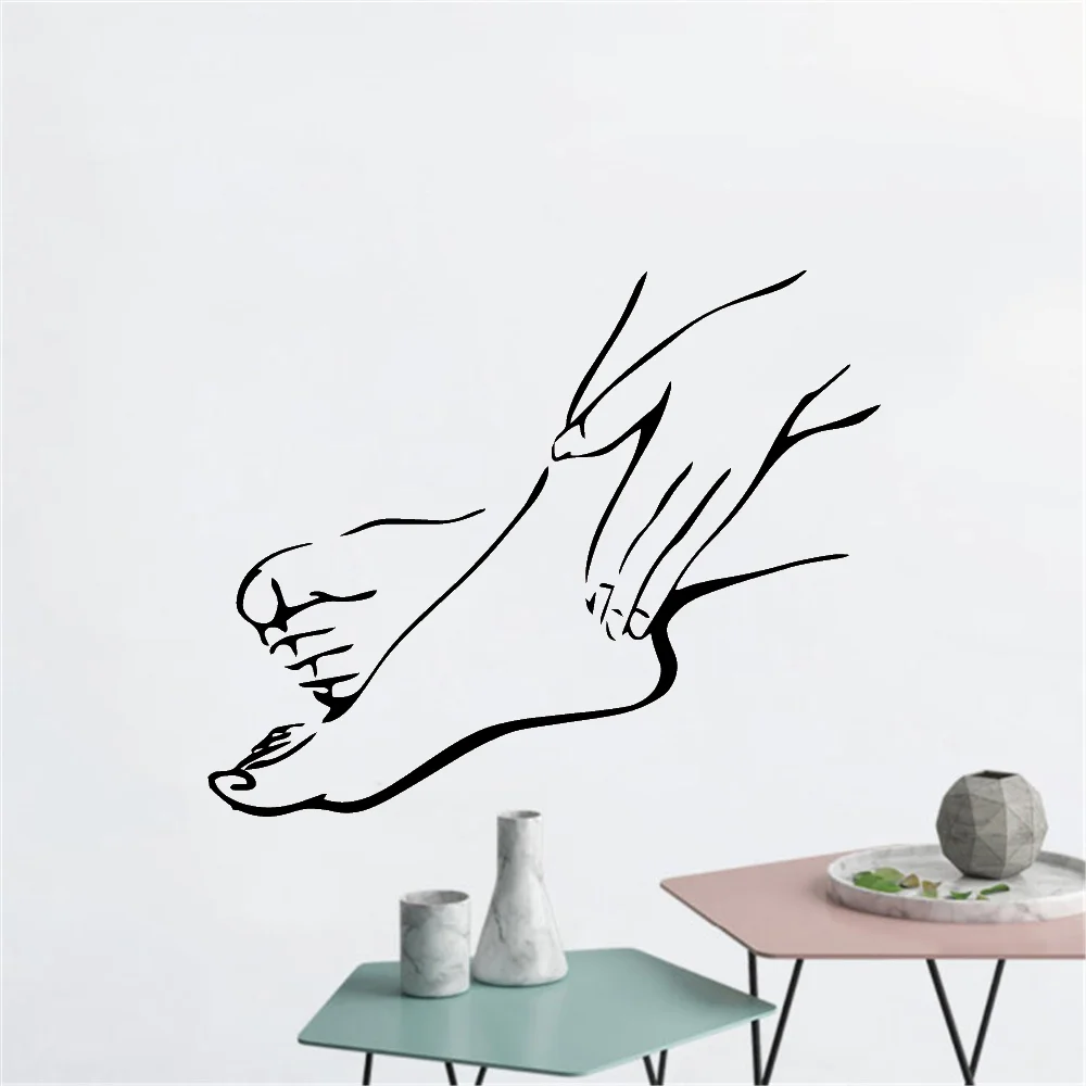 Fashionable SPA Foot Wall Stickers For Spa Room Foot Decorations Vinyl Art Decal Foot Salon Mural sticker pared