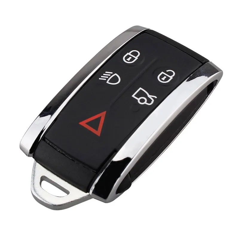 Keychannel 1pcs 5 Button Car Smart Key Case Keyless Remote Shell for Jaguar XF XK XKR Remote Key Case Cover With HU101 Key Blade