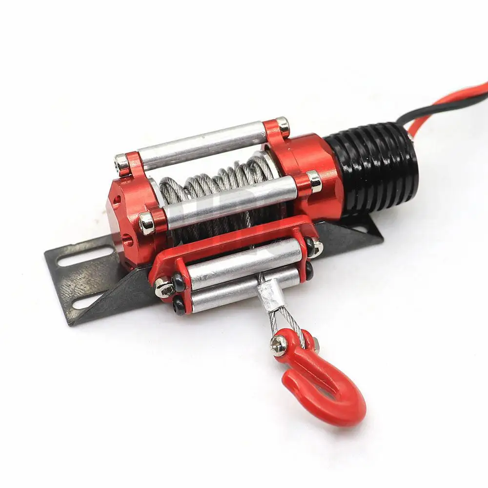 Metal Steel Wired Automatic Simulated Winch with Switch for 1/10 Trax TRX-4 Redcat HPI TAMIYA Axial SCX10 RC4WD D90 RC Car