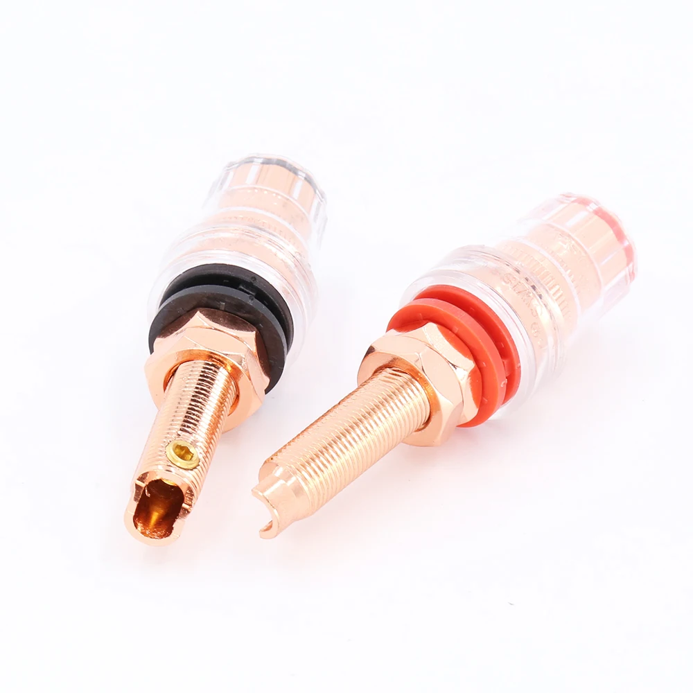 Hi-End Eutectic Long Style Binding Post Red Coppper plated Speaker Amplifier Binding Post Terminal