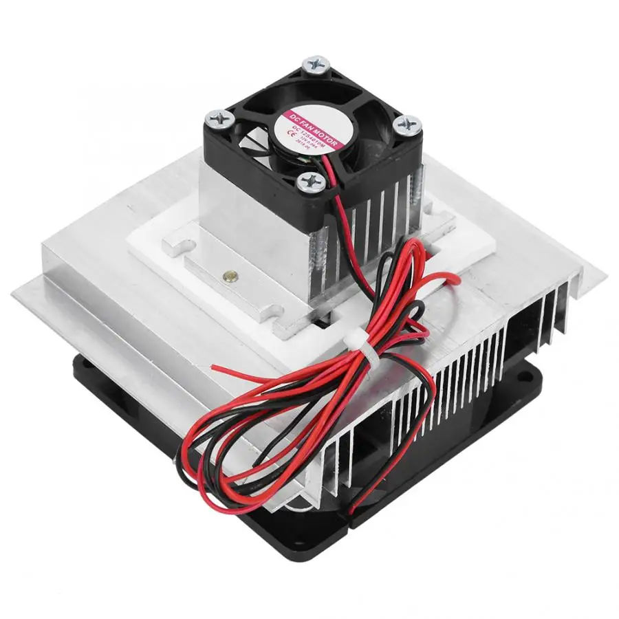 DC 12V 60W Thermoelectric Peltier Refrigeration Cooler Semiconductor  Conditioner Cooling System With Cooling Fan 