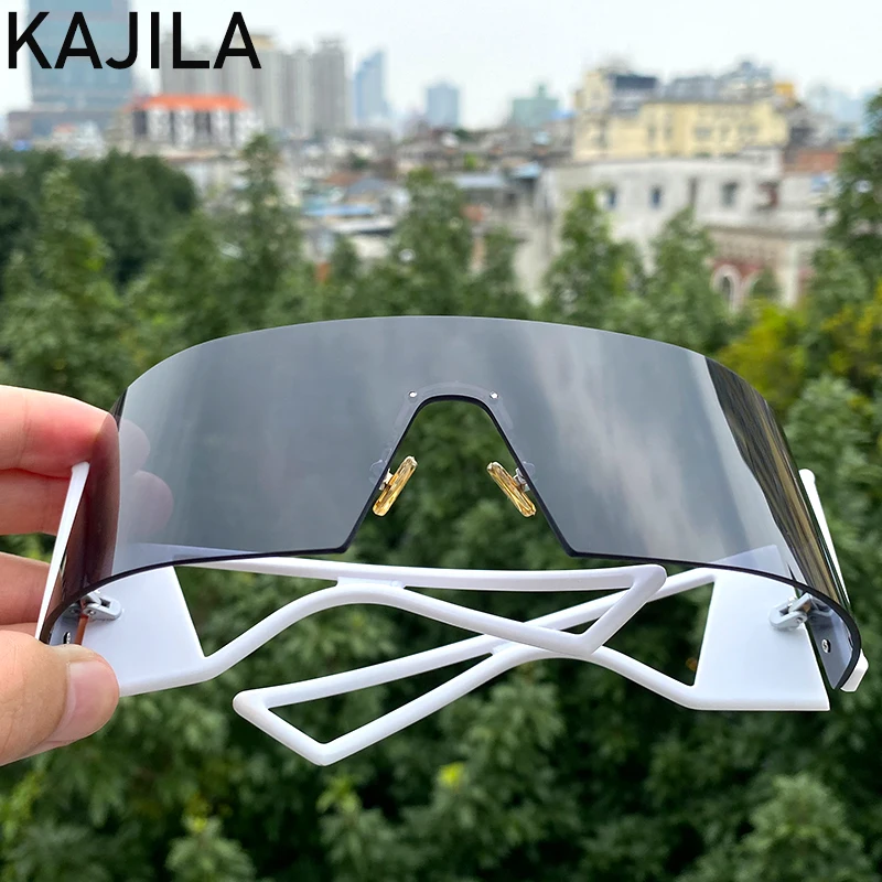 Rectangle Rimless Sunglasses Women 2024 Luxury Brand Vintage Windproof Sun Glasses for Ladies Sunglass Shades UV400 Gafas De Sol