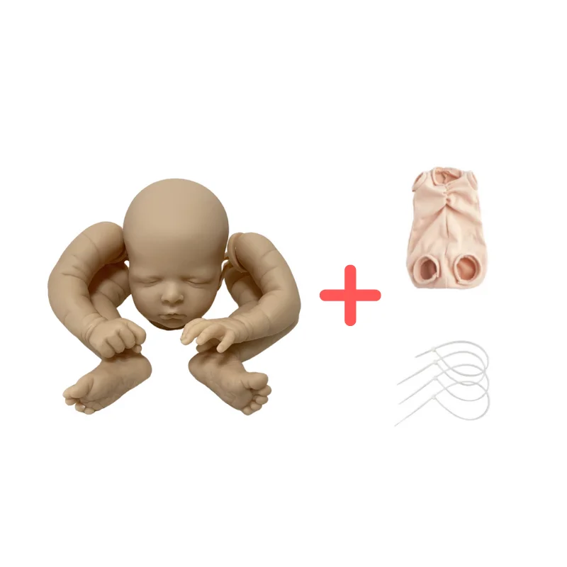 20 Inch Reborn Doll Kit Luisa Lifelike Soft Vinyl Touch Unpainted Unfinished DIY Doll Parts with Cloth Body