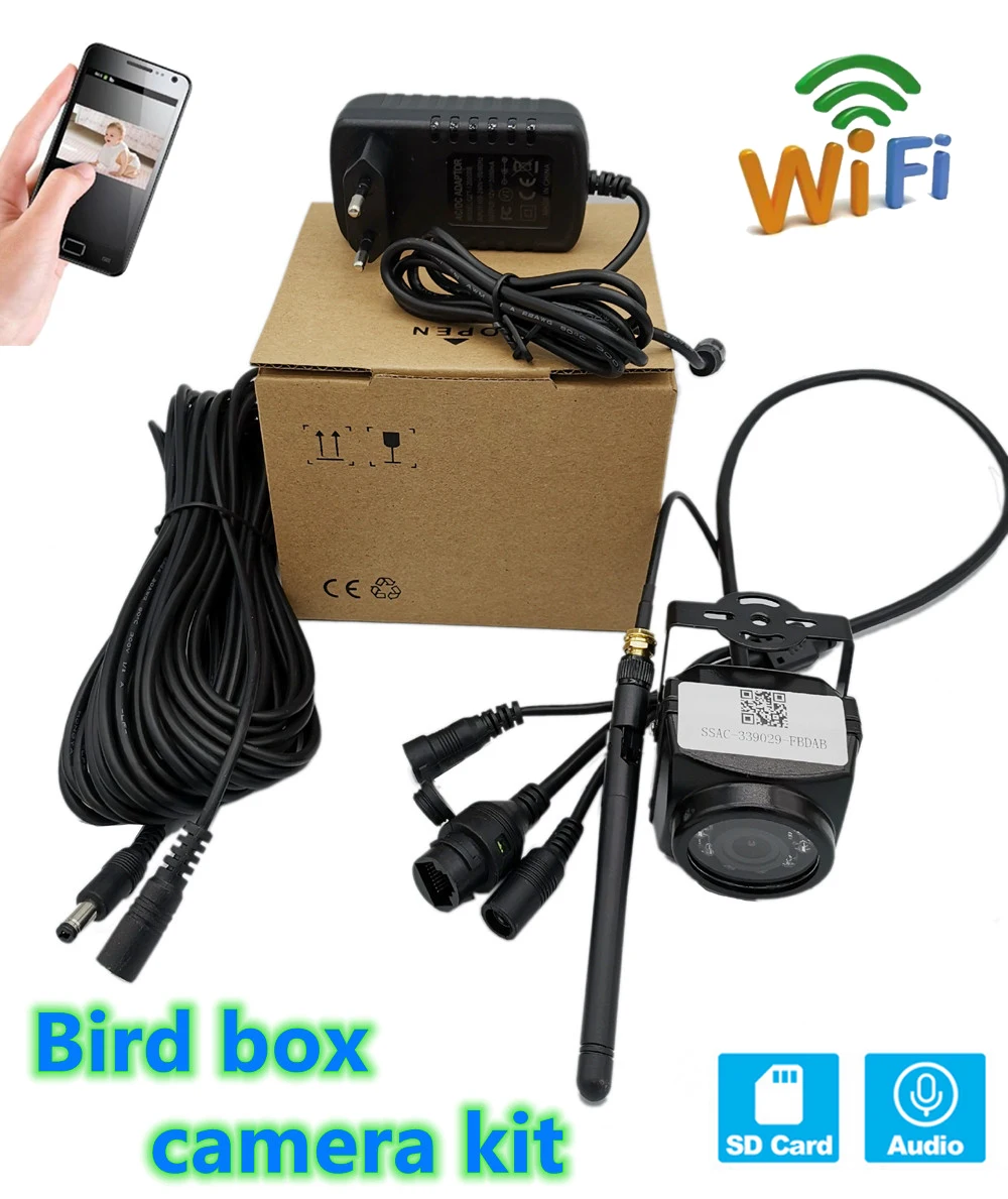 Bird Box Camera Kit Audio 1920P 1080P Night Vision Outdoor Mini IP Camera Pet Nest Bird Watching Camera Waterproof Pickup Camhi