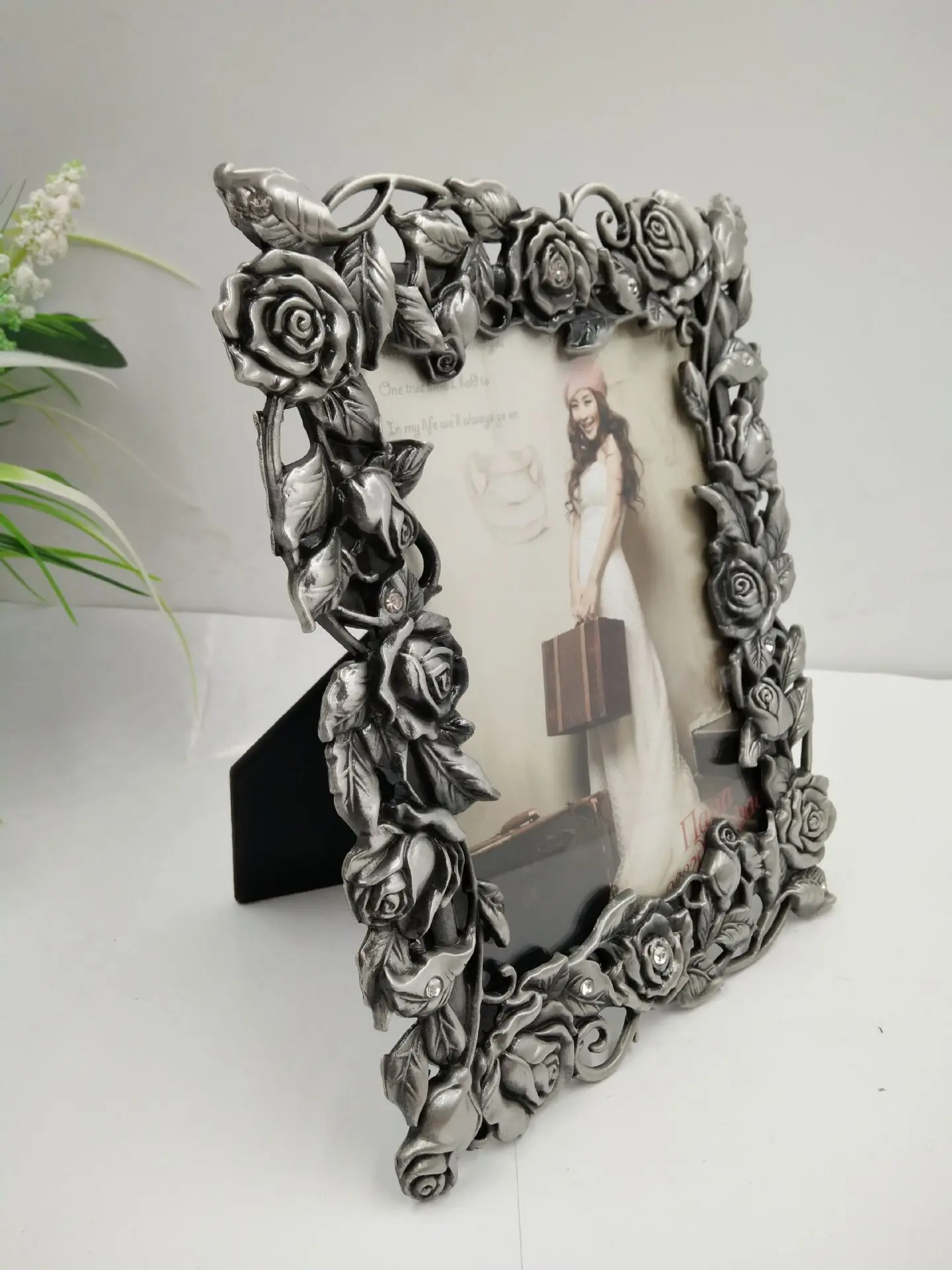 7 Inch Tin Color Metal Photo Frame Living Room Ornaments