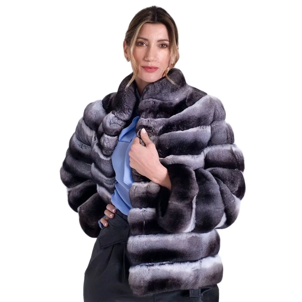 Fashion Real Rex Rabbit Fur Coat for Women Winter Outwear Luxury 2022 New Genuine Rex Rabbit Fur Jacker Stand Collar Overcoats