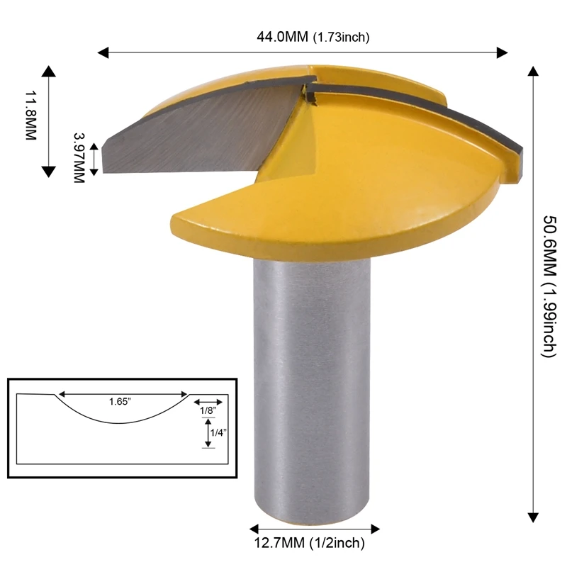 1/2” Radius Small Bowl Router Bit Wide Door Knife Woodworking Cutter Carbide Alloy High Quality Mlilling Cutter For Woodworking