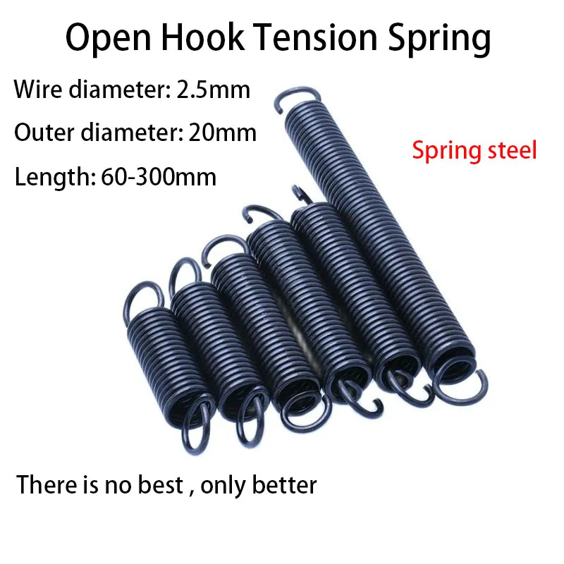 Open Hook Tension Spring Pullback Spring Coil Extension Spring Draught Spring Wire Diameter 2.5mm Outer Diameter 20mm
