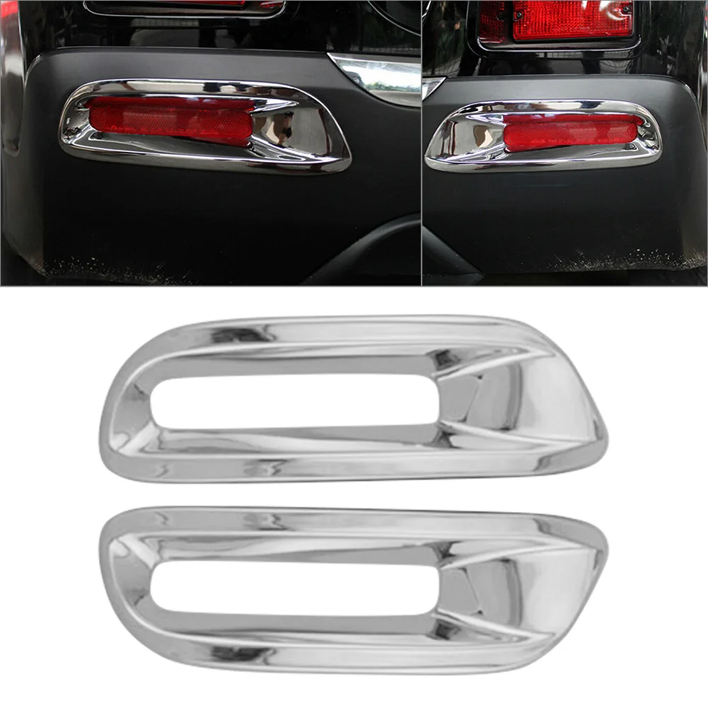 2Pcs For Toyota Highlander 2011 2012 2013 Car Rear Fog Light Lamp Cover Trim Chrome ABS Decoration