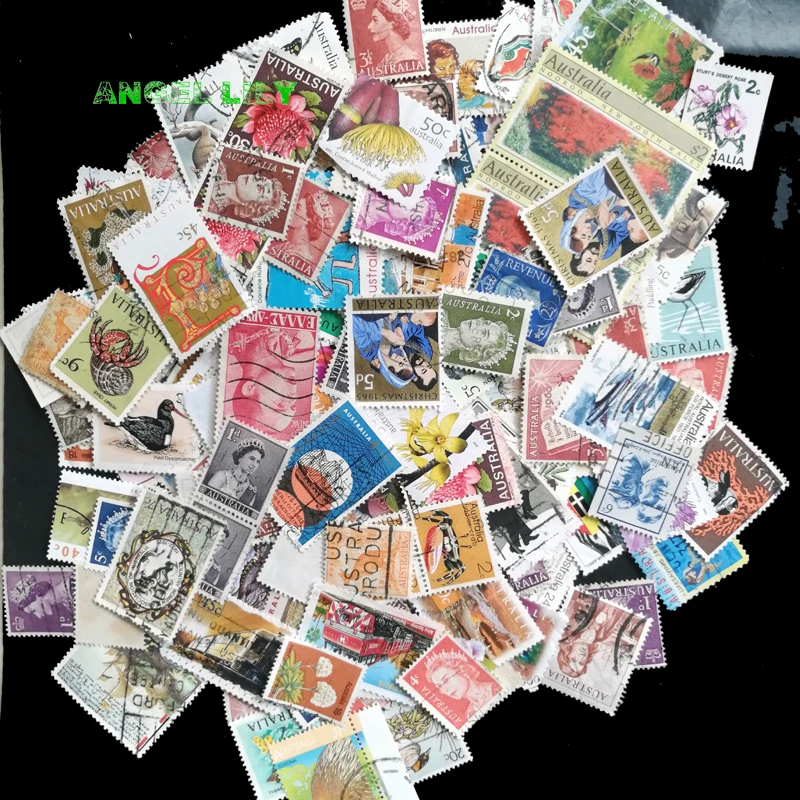 50 PCS All Different Australia Random  Postage Stamps With Post Mark For Collecting A0320